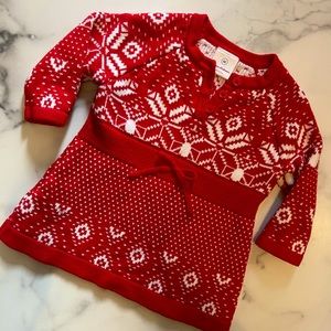 Hanna Andersson Girls Winter Sweater Dress Size 60/6-12 M